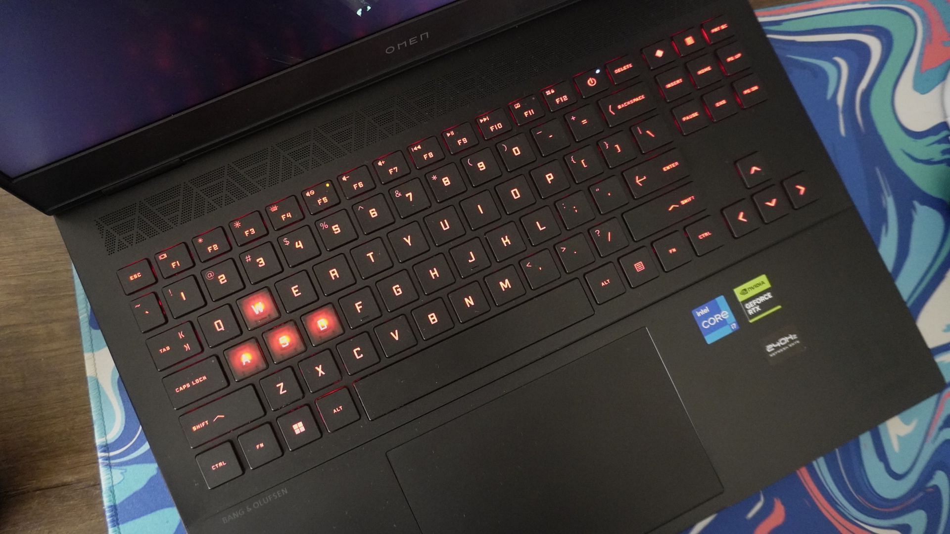 The keyboard of the HP Omen Transcend 16 laptop (Image via Sportskeeda)